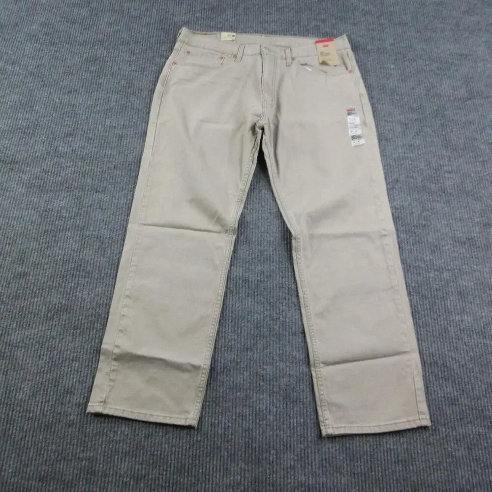 Levi's Pants Mens 36x30 Beige 559 Relaxed Straight Stretch Cotton 36x29.5* NWT